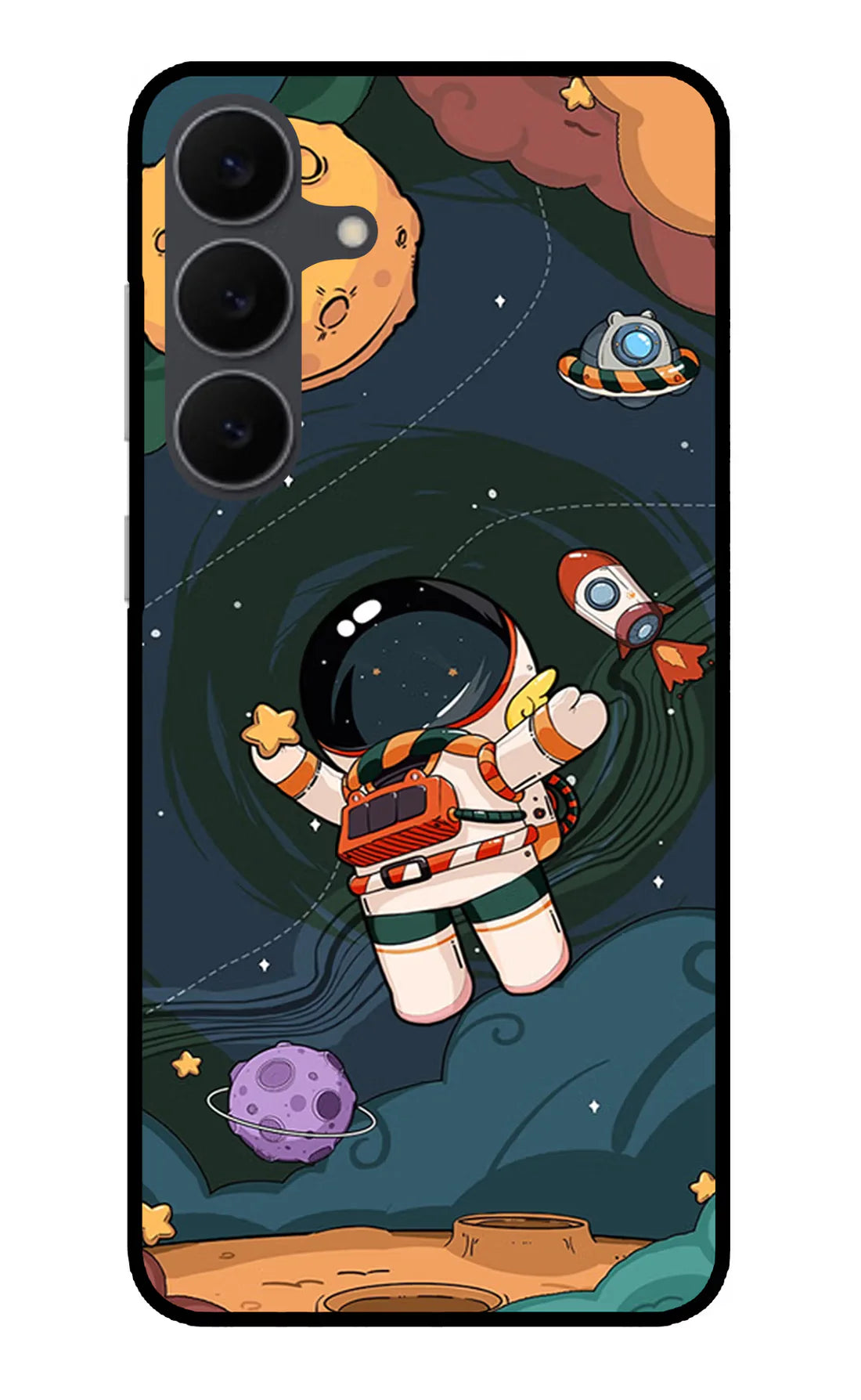 Cartoon Astronaut Samsung S25 FE 5G Back cover