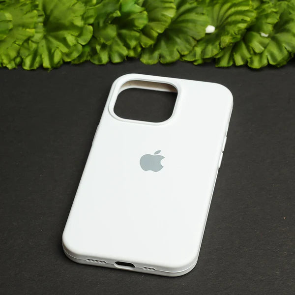 White Original Silicone case for Apple iphone 15 Pro