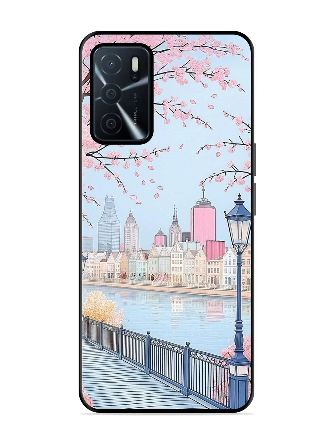 Pink Oppo A16 Back cover