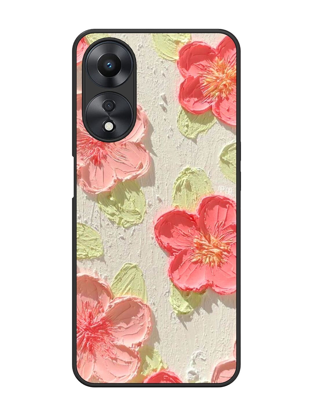 Textured Floral Oppo A58 4G Back cover
