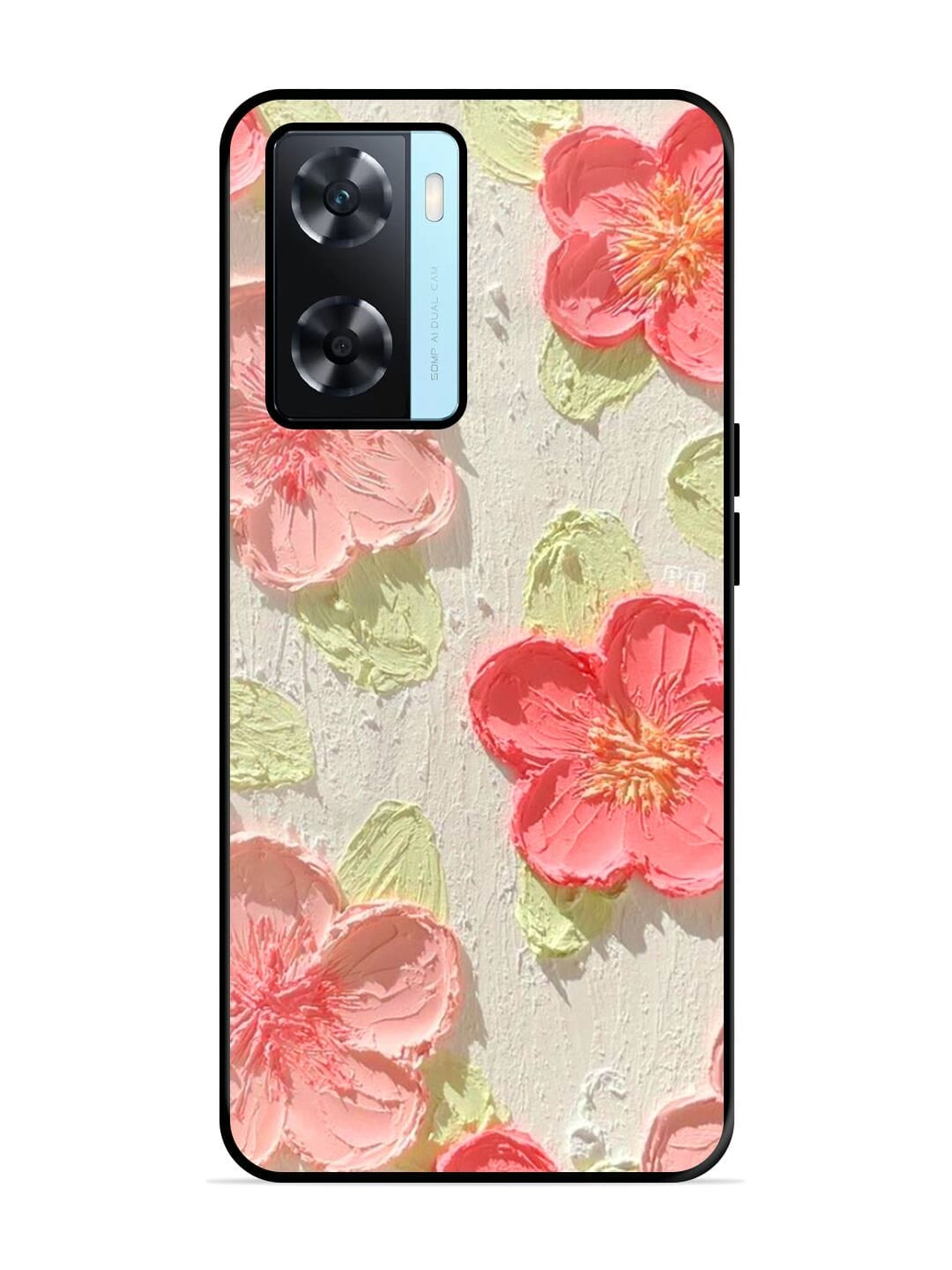 Textured Floral Oppo A53s 5G Back cover