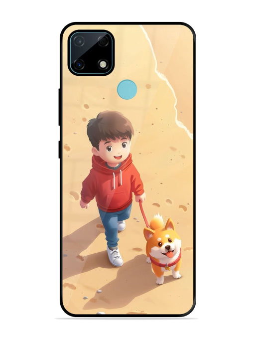 Boy & Cute Dog Realme Narzo 30A Back cover