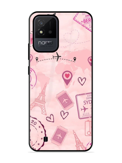 Pink Passport Realme Narzo 50i Back cover