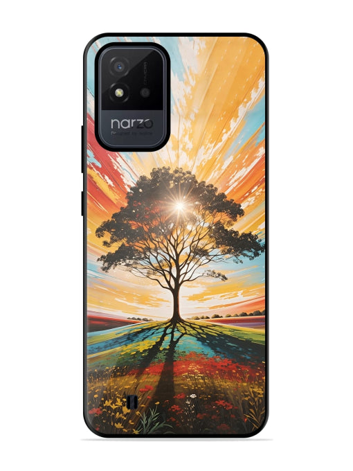 Abstract Tree Colorful Art Realme Narzo 50i Back cover
