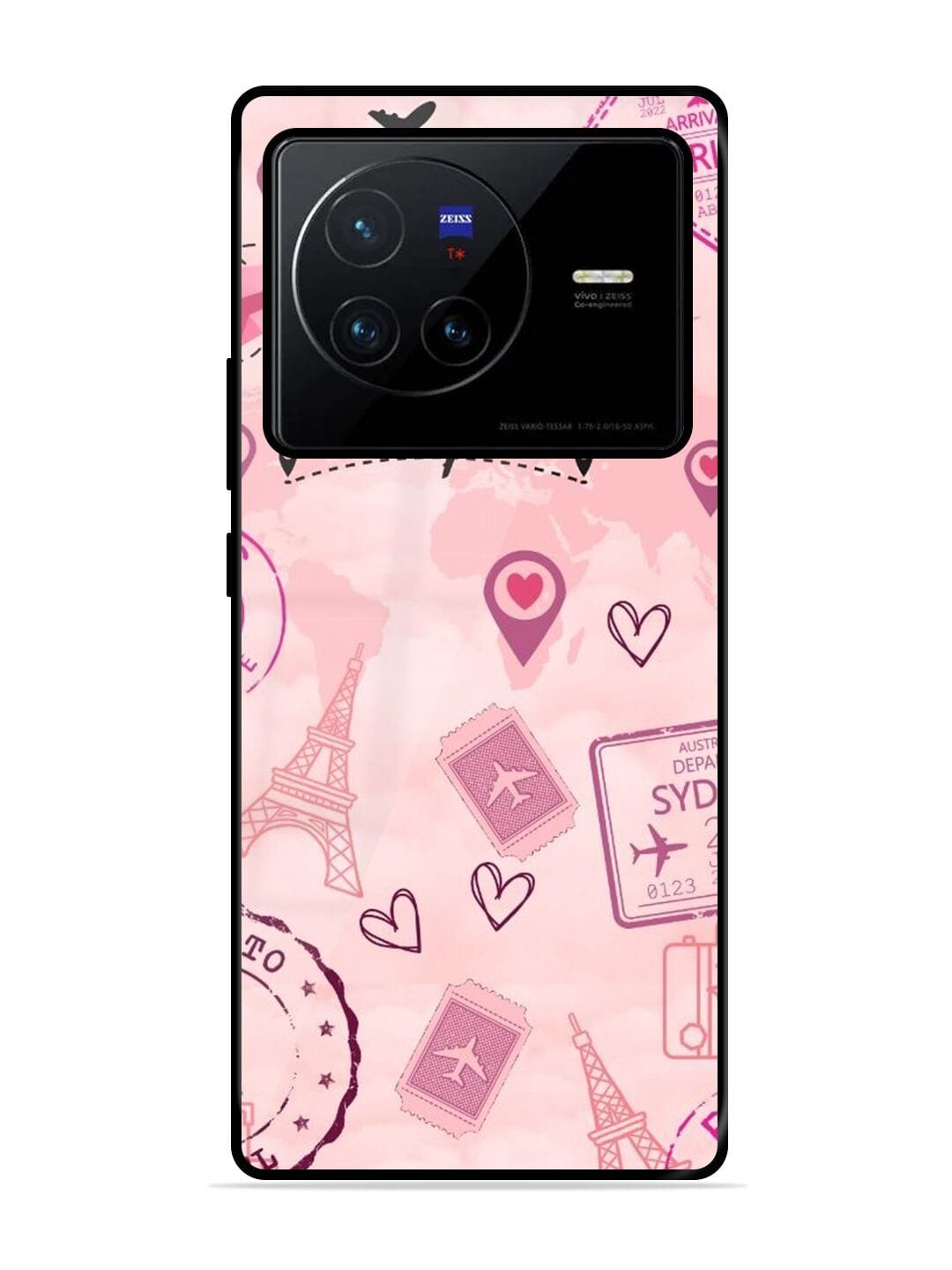 Pink Passport Vivo X80 Back Cover