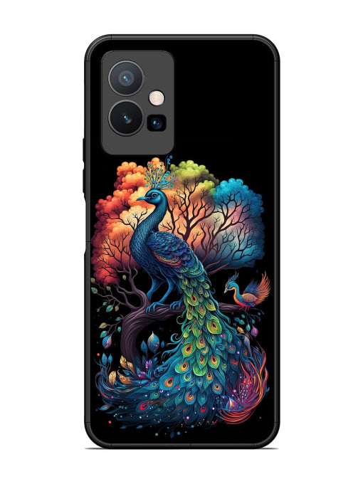 Peacock Tree Art Vivo Y72 5G Back Cover