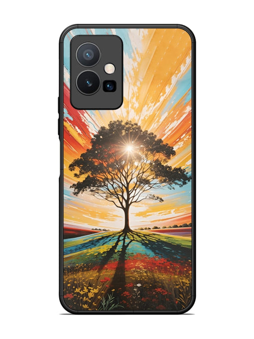 Abstract Tree Colorful Art Vivo Y72 5G Back Cover