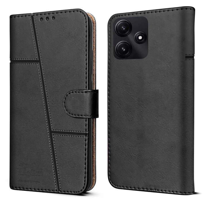 Leather Wallet Cover for POCO M6 Pro 5G