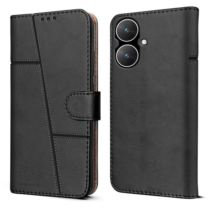 Leather Wallet Cover for Poco M6 5G