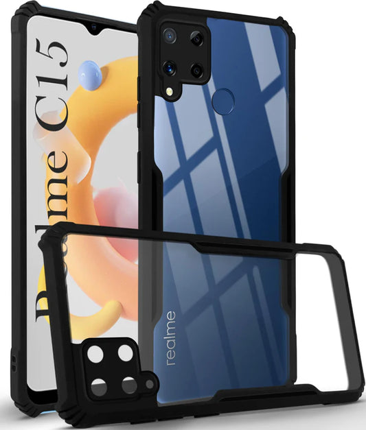 Realme C15 Back Cover (Black Bumper)