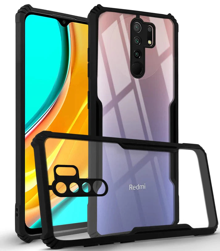 Redmi 9 Prime Back Cover (Black Bumper)