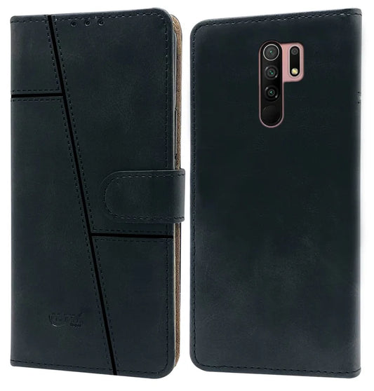 Redmi 9 Prime Flip Case Cover ( Black )