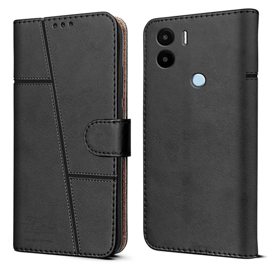 Redmi A1 Plus Flip Case Cover ( Black )