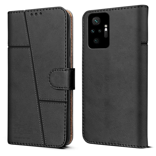 Redmi Note 10 Pro/ 10 Pro Max Flip Case Cover ( Black )