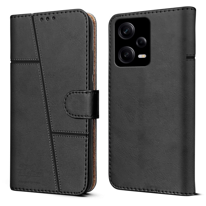 Redmi Note 12 Pro (5G) Flip Case Cover ( Black )