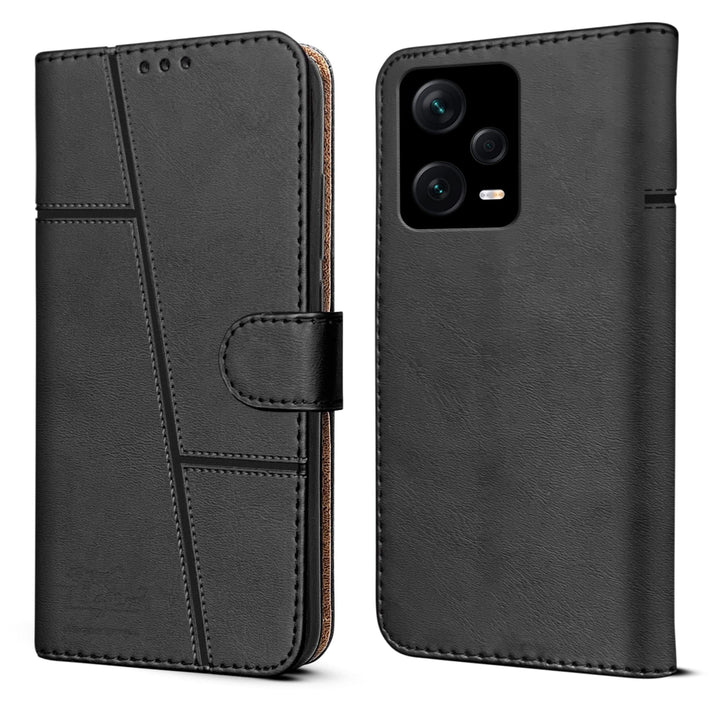 Redmi Note 12 Pro Plus (5G) Flip Case Cover ( Black )