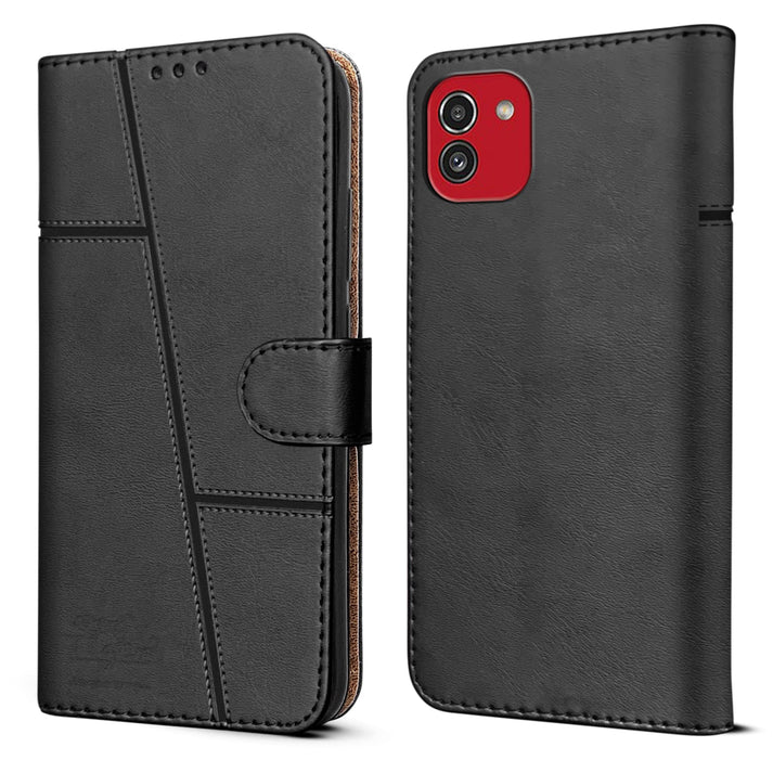 Leather Wallet Cover for Samsung A03