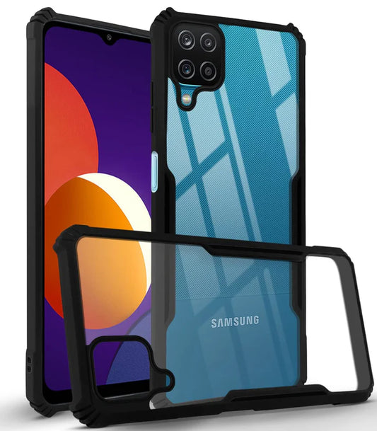 Samsung M12 Back Cover (Silicone Border)
