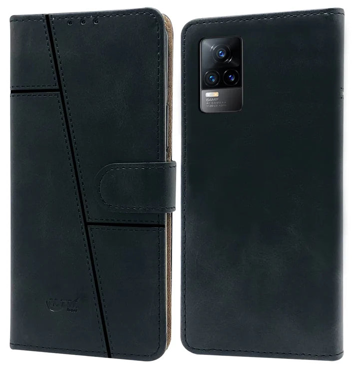 Vivo Y73/V21E 4G Flip Case Cover ( Black )