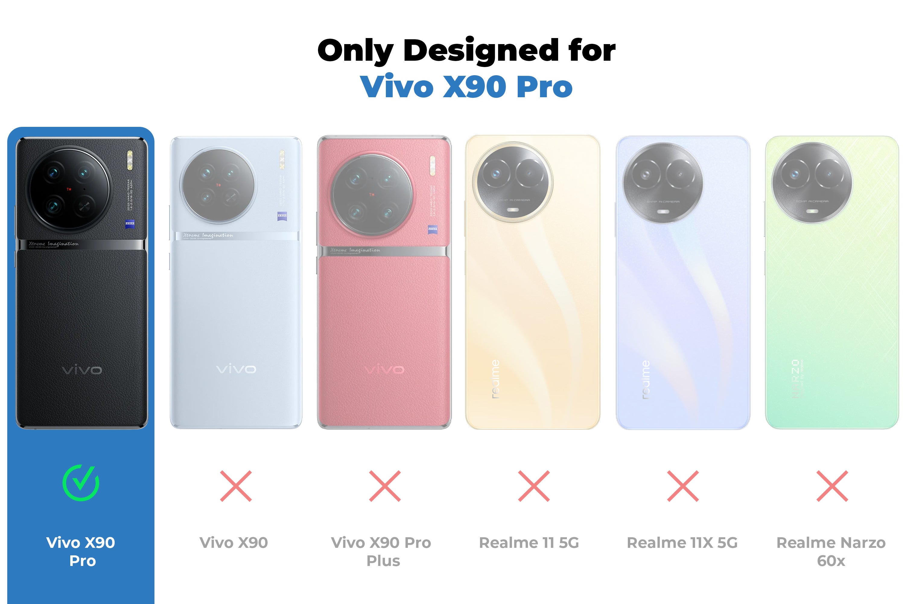 Crystal Clear Hard Back Anti-Yellowing Phone Case For Vivo X90 Pro