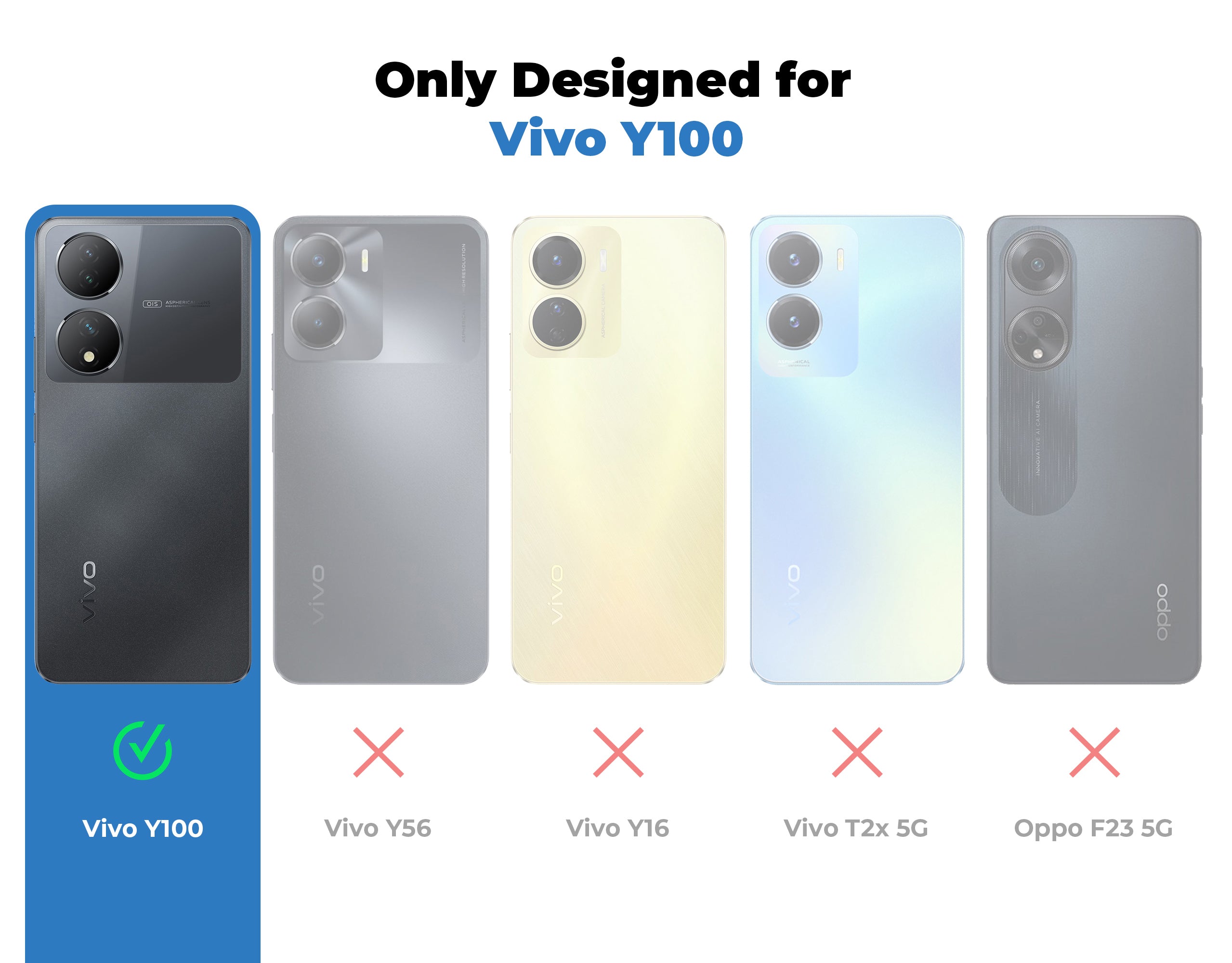 Crystal Clear Hard Back Anti-Yellowing Phone Case For Vivo Y100