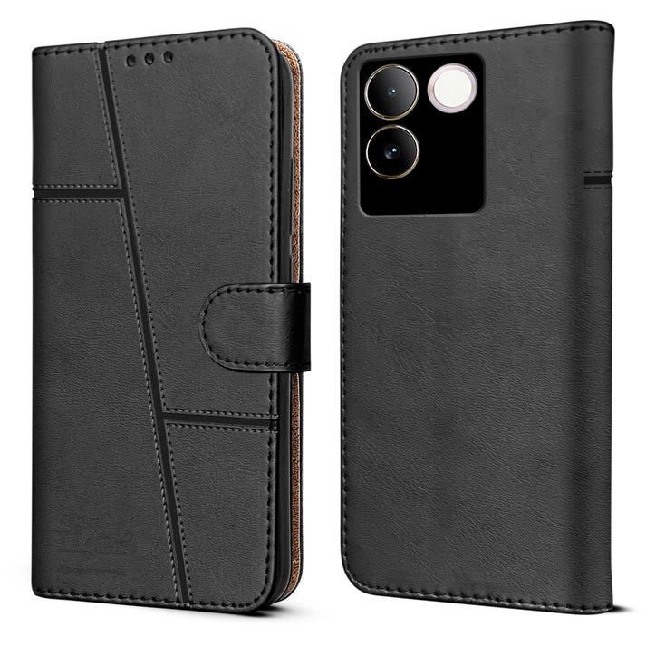 Vivo T2 Pro Flip Case Cover ( Black )