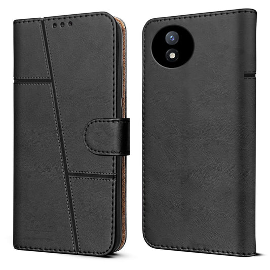 Vivo Y02/Y02T Flip Case Cover ( Black )