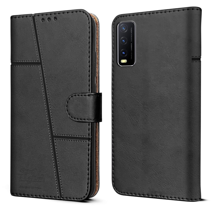Vivo Y20/Y20i Flip Case Cover ( Black )