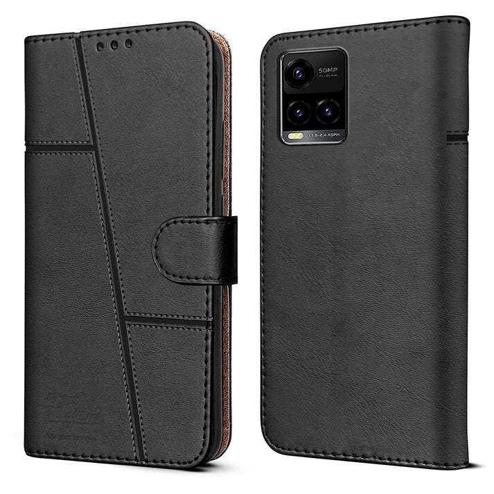 Vivo Y21/Y21s/Y33s Flip Case Cover ( Black )