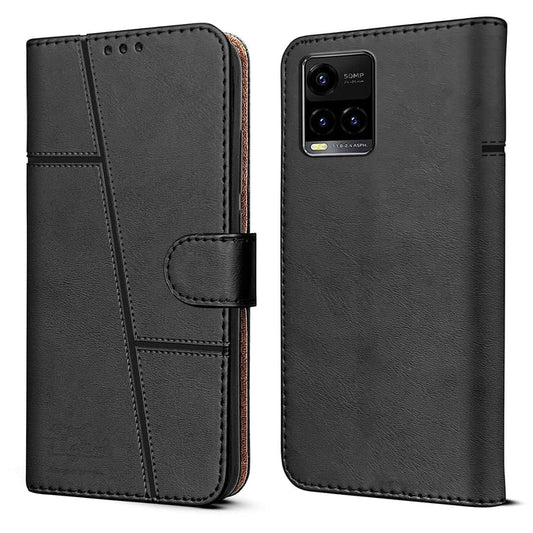 Vivo Y21/Y21s/Y33s Flip Case Cover ( Black )