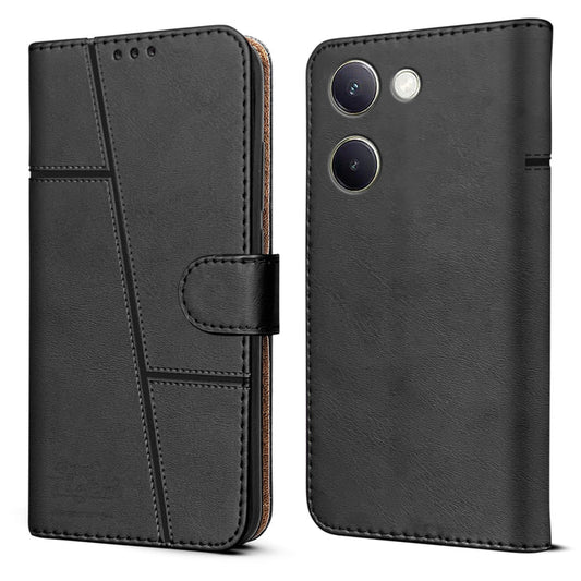 Vivo Y 200 Pro 5G/ Y300 Plus 5G Flip Case Cover ( Black )