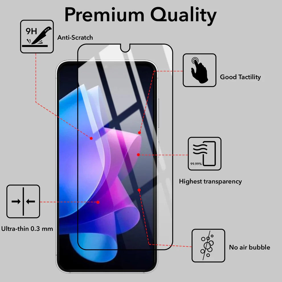 iphone 15 plus Tempered Glass Military-Grade Gorilla Screen Protector