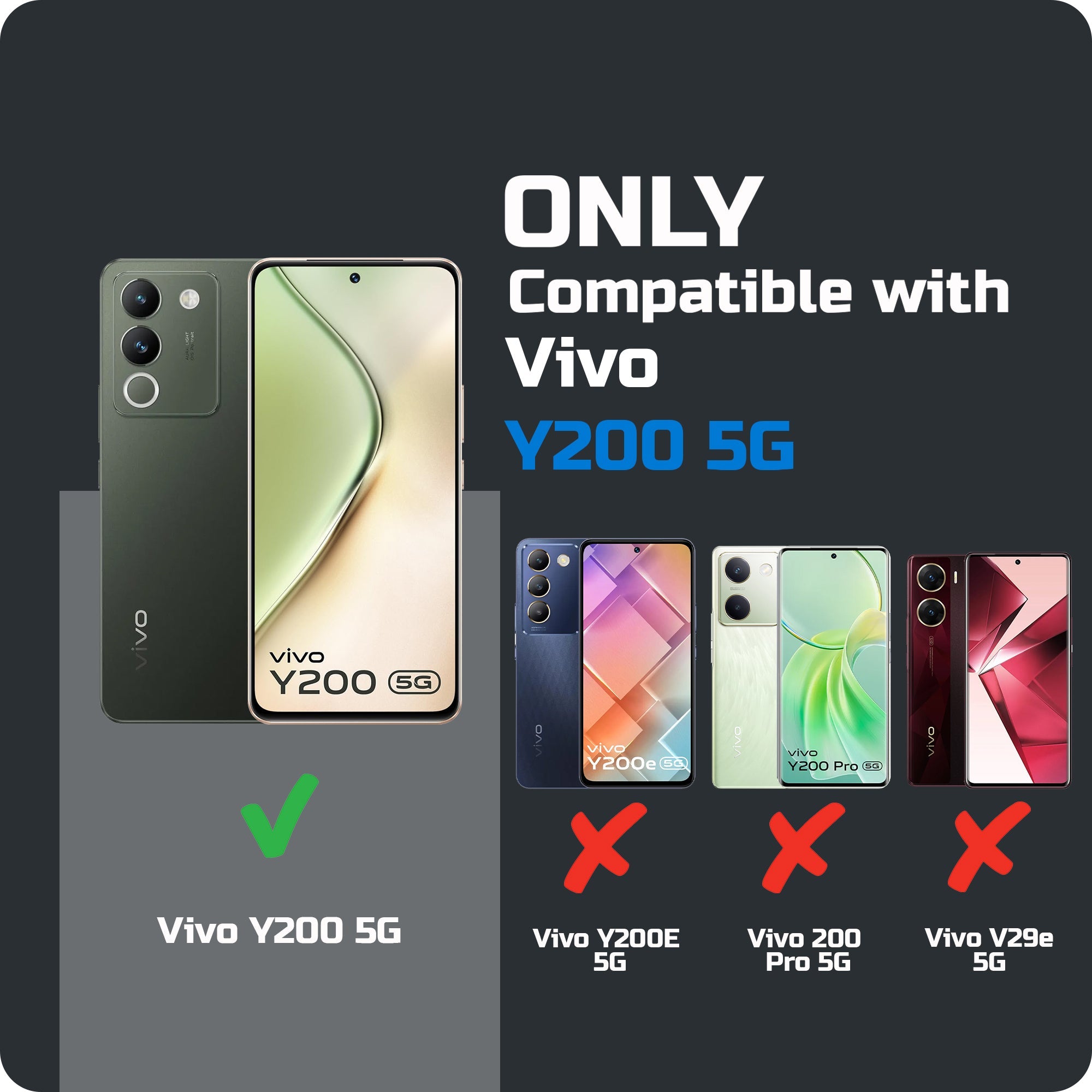 Crystal Clear Hard Back Anti-Yellowing Phone Case For Vivo Y200 5G