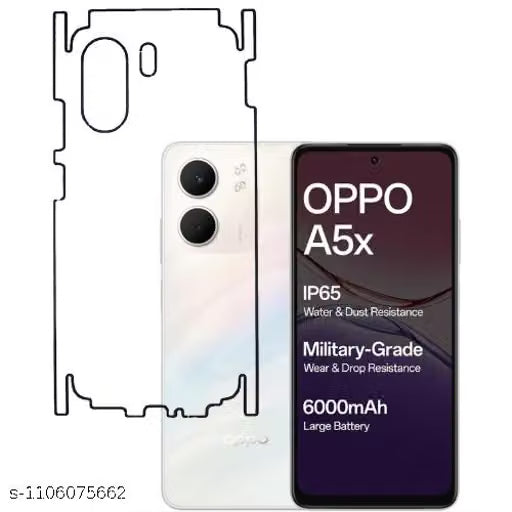 Oppo A5X 5g Back Screen Guard For Matte Finish, Smooth Touch, Unbreakable Membrane