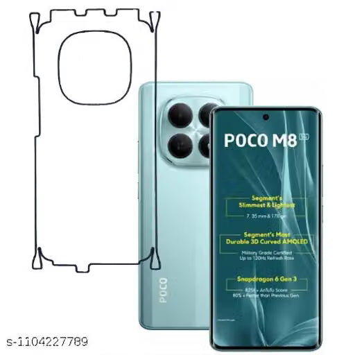 POCO M8 5g Back Screen Guard For Matte Finish, Smooth Touch, Unbreakable Membrane