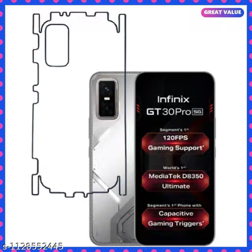 Infinix GT 30 Pro 5G Back Screen Guard For Matte Finish, Smooth Touch, Unbreakable Membrane