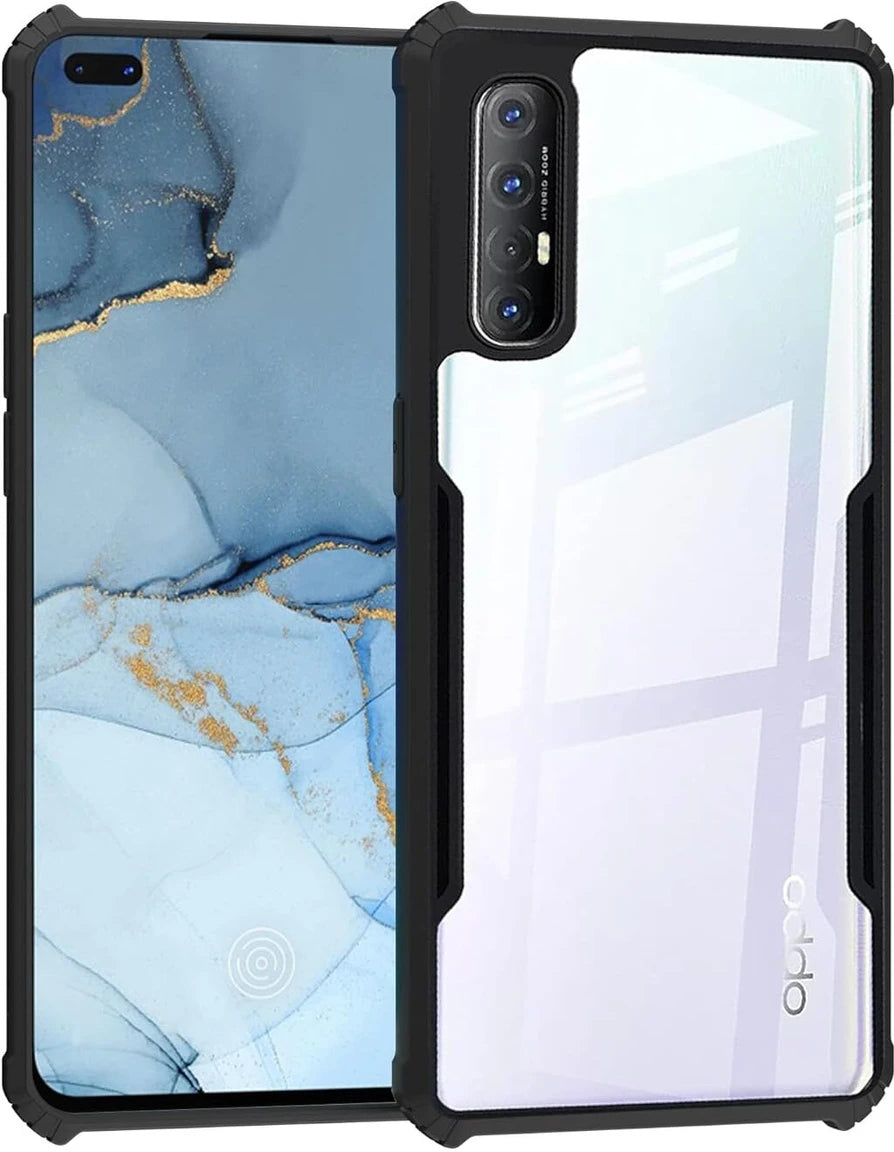 Oppo Reno 3 Pro Back Cover (Black Bumper)