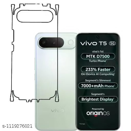 VIVO T5 5G Back Screen Guard For Matte Finish, Smooth Touch, Unbreakable Membrane
