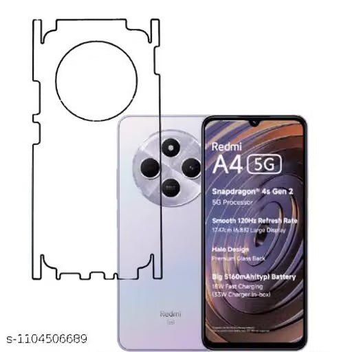Redmi A4 5g Back Screen Guard For Matte Finish, Smooth Touch, Unbreakable Membrane