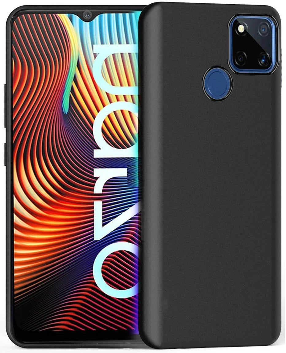 Realme C12/Narzo 20 ( Black Silicone Cover)