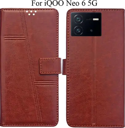 Leather Wallet Cover for IQOO Neo 6 5G