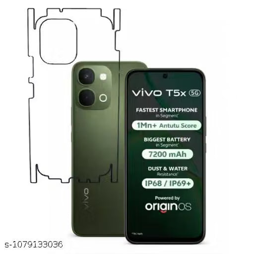 VIVO T5x 5G Back Screen Guard For Matte Finish, Smooth Touch, Unbreakable Membrane