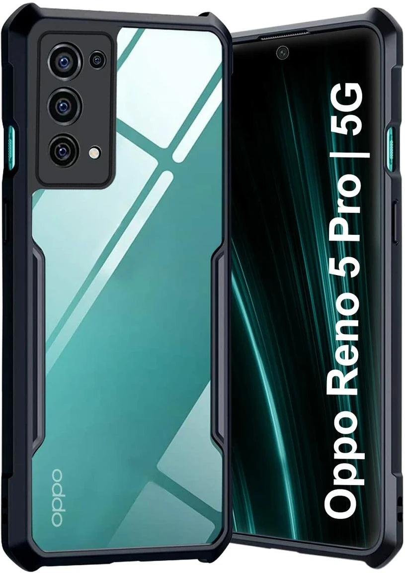 Oppo Reno 5 Pro Back Cover (Black Bumper)