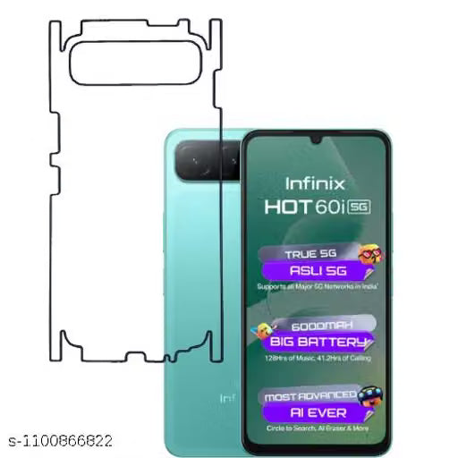 Infinix Hot 60i 5g Back Screen Guard For Matte Finish, Smooth Touch, Unbreakable Membrane