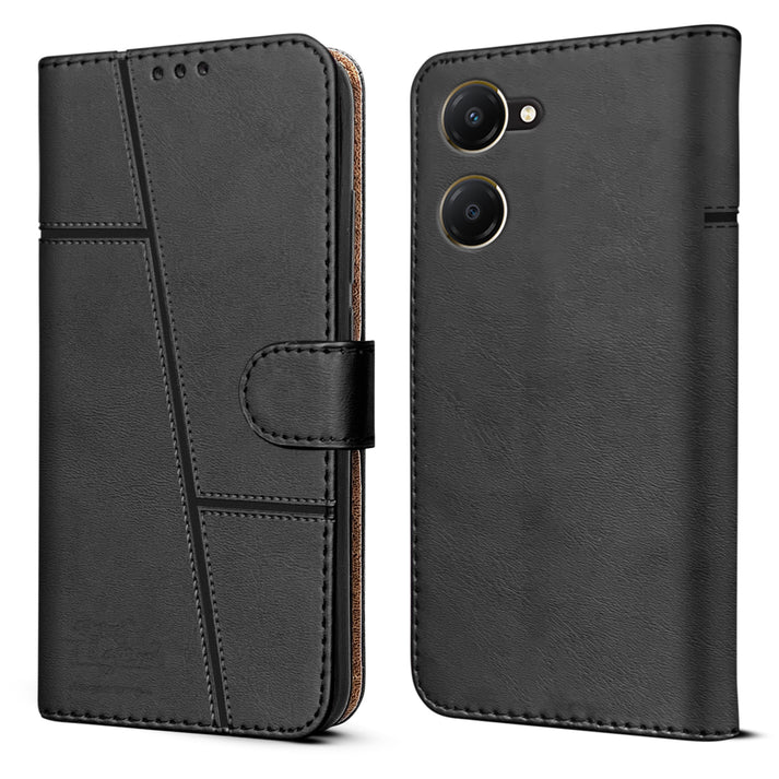 Leather Wallet Cover for iQOO Z9 Lite 5G