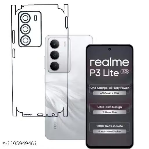 Realme P3 lite 5g Back Screen Guard For Matte Finish, Smooth Touch, Unbreakable Membrane