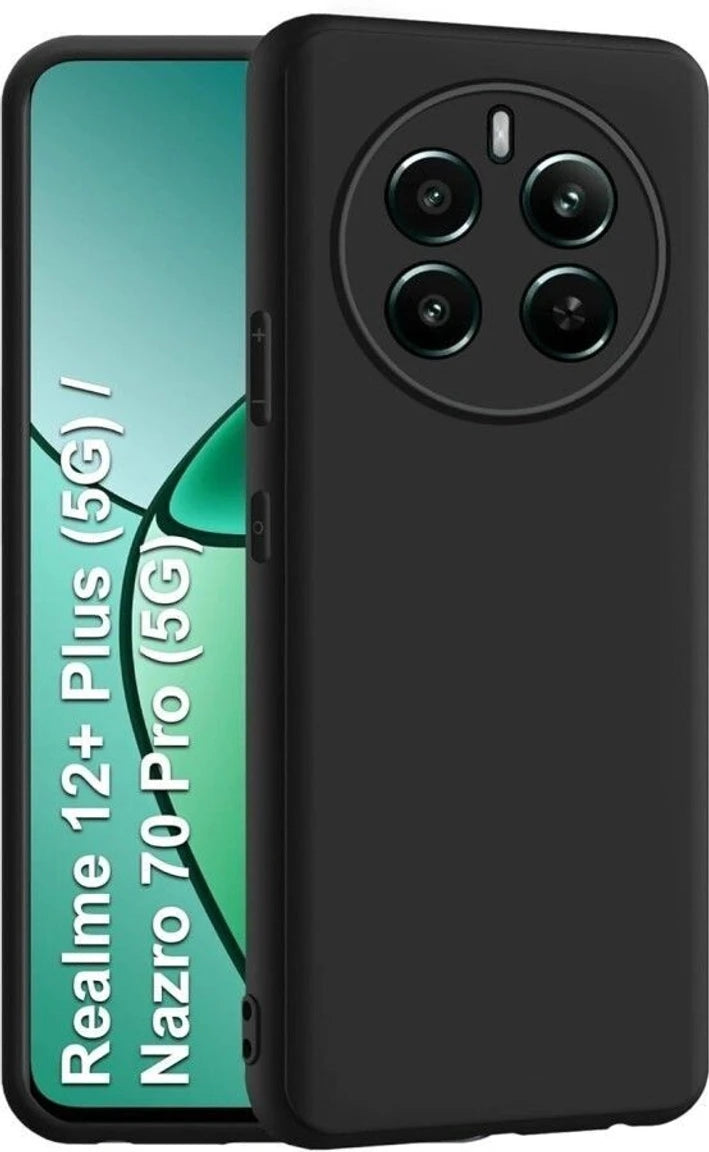 Realme 12+ 5G/ P1 ( Black Silicone Cover)