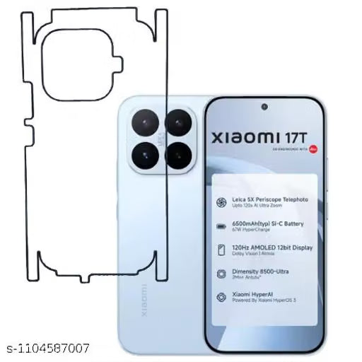 Xiaomi 17T 5g Back Screen Guard For Matte Finish, Smooth Touch, Unbreakable Membrane