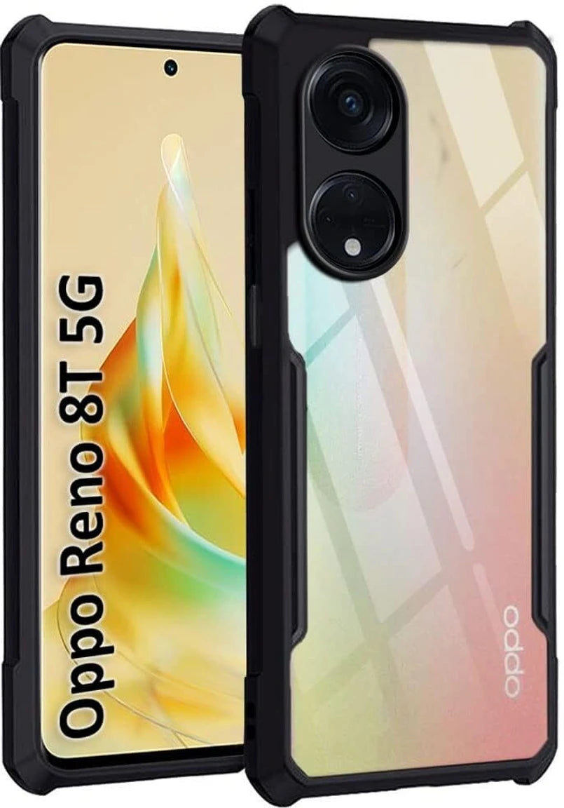 Oppo Reno 8T Back Cover (Black Bumper)