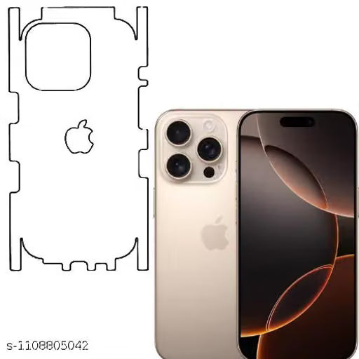 I Phone 16 Pro max Back Screen Guard For Matte Finish, Smooth Touch, Unbreakable Membrane